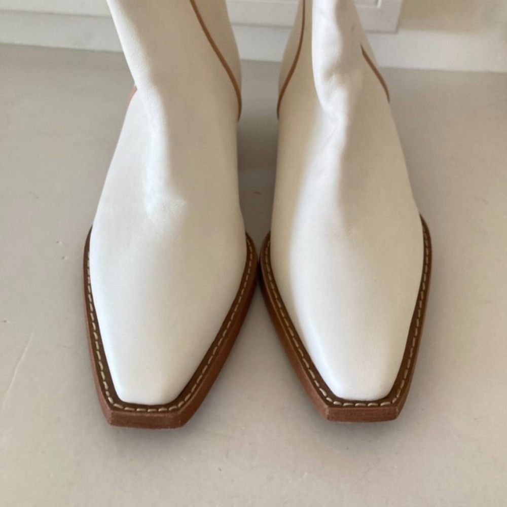We the Free Montage Tall Crème Leather Western Boots -Size 37
